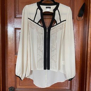 Studded Sexy Zip Blouse